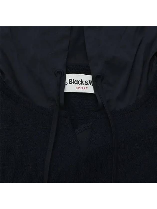 back woven color matching hooded vest 2013LZVRNAVY - BLACK&WHITE - BALAAN 3