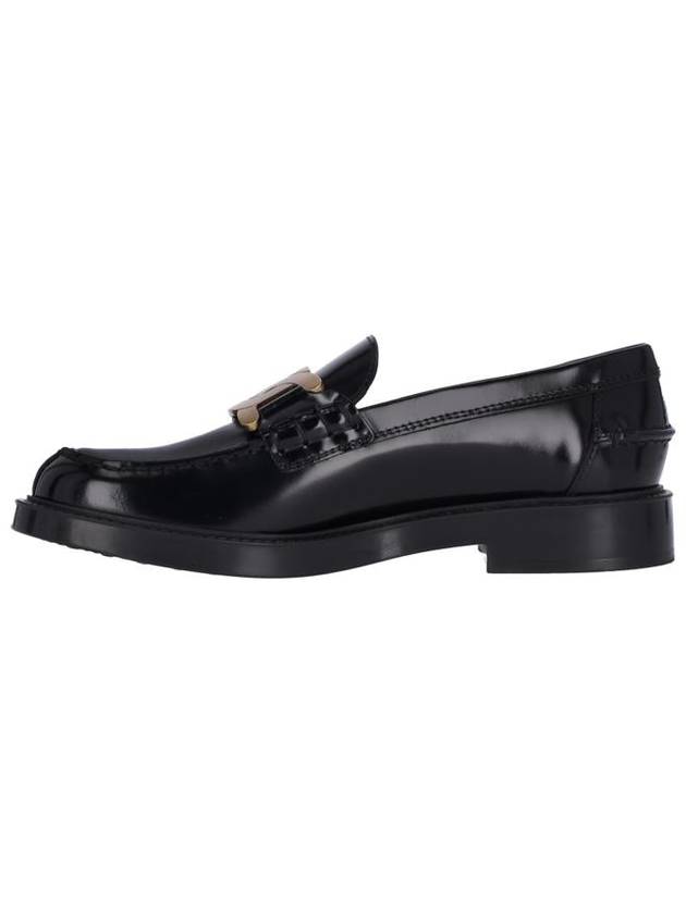 Brushed Leather Chain Loafers Black - TOD'S - BALAAN 4