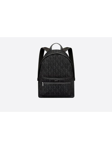 Rider CD Diamond Canvas Smooth Calfskin Backpack Black - DIOR - BALAAN 1