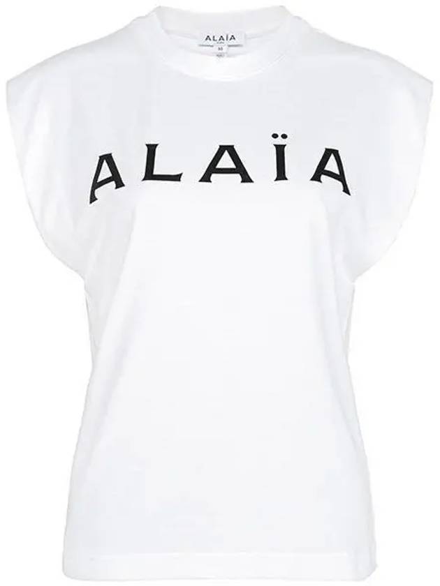 Logo Print Cotton Sleeveless White - ALAIA - BALAAN 2