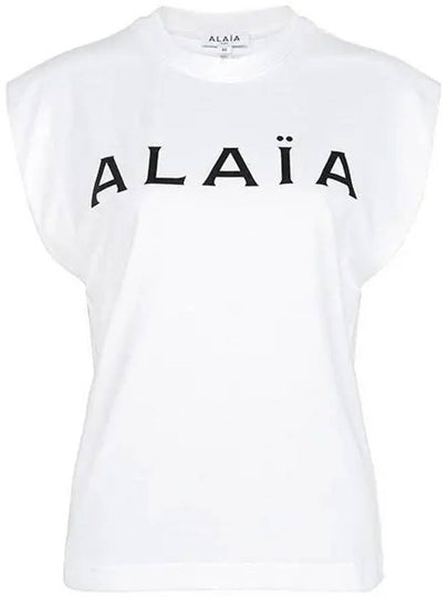 Logo Print Cotton Sleeveless White - ALAIA - BALAAN 2