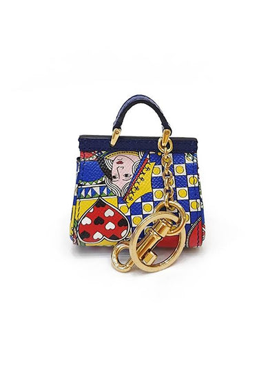 Women's Sicilian bag key holder blue pattern - DOLCE&GABBANA - BALAAN 2