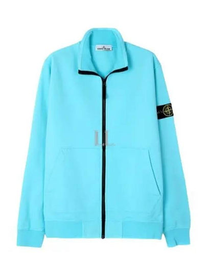 Wappen Patch Cotton Fleece Zip-up Jacket Blue - STONE ISLAND - BALAAN 2