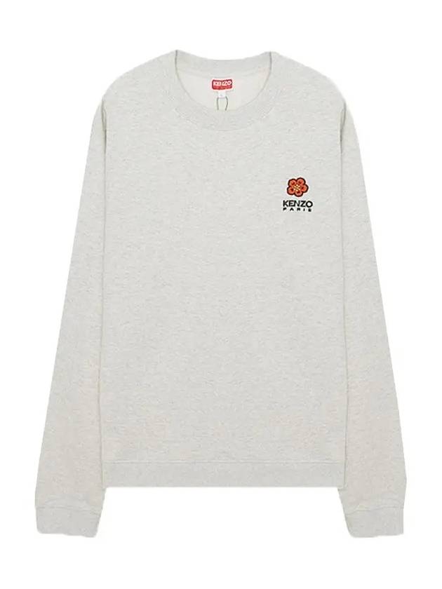 22FW Flower Embroidery Brushed Sweatshirt Gray 5SW412 4MF 93 - KENZO - BALAAN 2