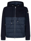 8G00013 89AF5 778 FELPA logo patch hooded zipup jacket navy men's jacket TJ - MONCLER - BALAAN 1