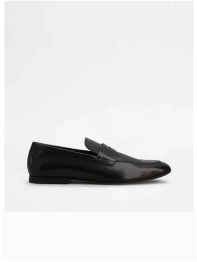 Men's Small Logo Leather Penny Loafer Black - TOD'S - BALAAN 2