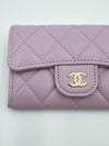 Gold Logo Classic Flap Card Wallet Light Purple - CHANEL - BALAAN 7