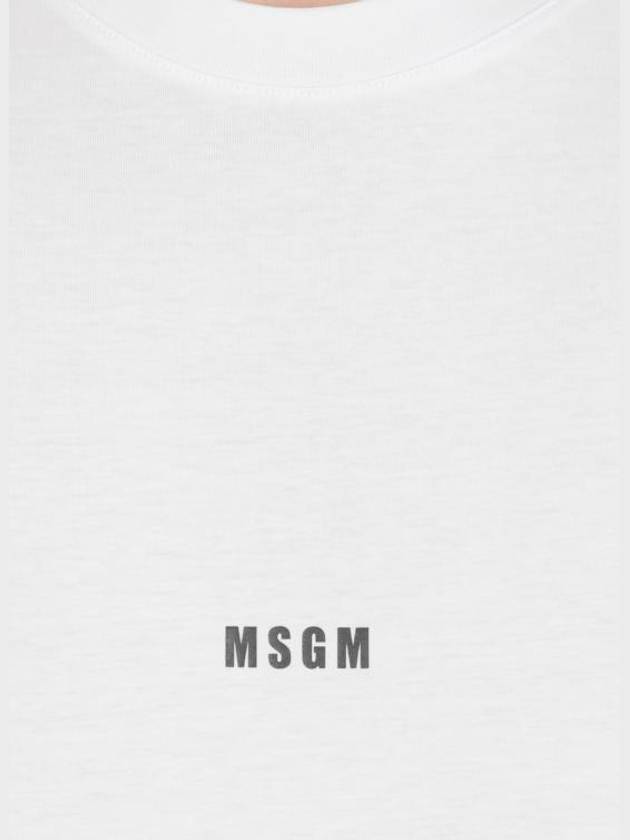 Micro Logo Print Long Sleeve T-Shirt White - MSGM - BALAAN 6