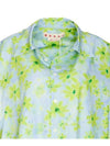 Floral Printing Short Sleeve Shirt Aqua Marine - MARNI - BALAAN 5