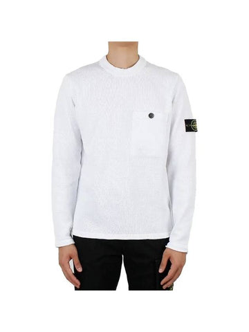 Men's Wappen Cotton Knit Top White - STONE ISLAND - BALAAN 1