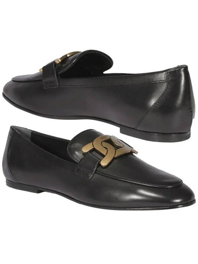 Kate Metal Logo Leather Loafers Black - TOD'S - BALAAN 2