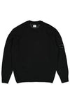 Lambswool GRS Crew Neck Knit Top Black - CP COMPANY - BALAAN 2