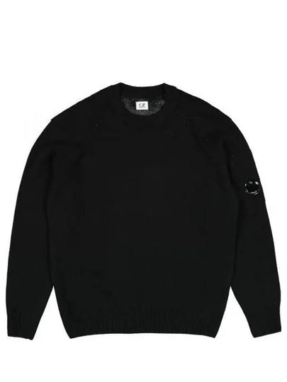 Lambswool GRS Crew Neck Knit Top Black - CP COMPANY - BALAAN 2