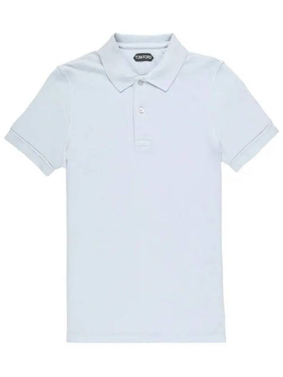 Men's Classic Tennis Short Sleeve Polo Shirt Light Blue - TOM FORD - BALAAN 2