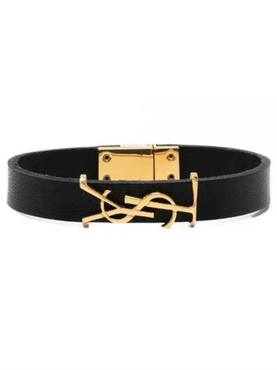 Opyum Leather Bracelet Black - SAINT LAURENT - BALAAN 2