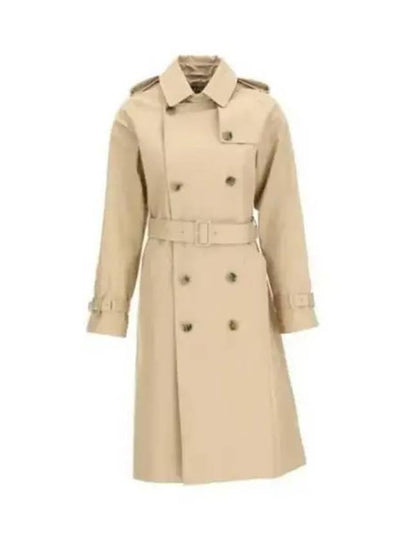 Greta Double Breasted Cotton Trench Coat Beige - A.P.C. - BALAAN 2