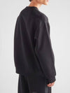 Technical Cotton Sweatshirt Black - PRADA - BALAAN 4