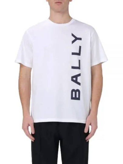 Logo Print Short Sleeve T-Shirt White - BALLY - BALAAN 2