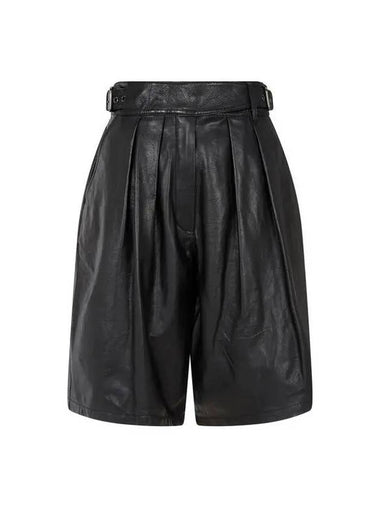 Women s Wide Leather Gurkha Shorts Black - EMPORIO ARMANI - BALAAN 1