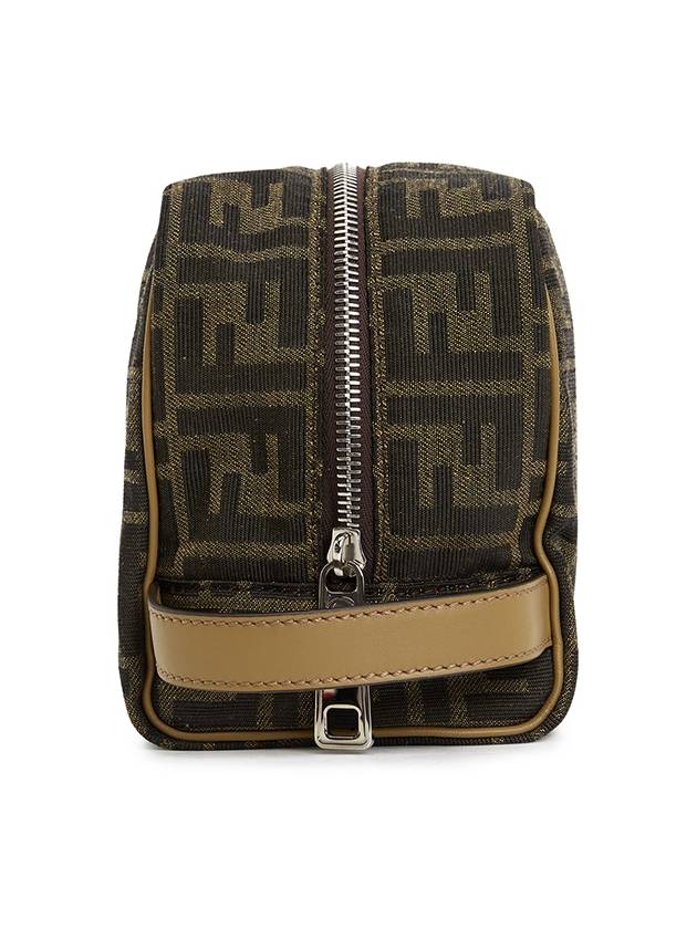 Jacquard Fabric Toiletry Case Clutch Brown - FENDI - BALAAN 3