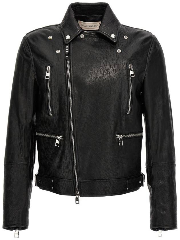 Classic Leather Biker Jacket Black - ALEXANDER MCQUEEN - BALAAN 2