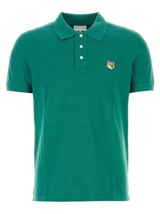 Fox Head Patch Cotton Polo Shirt Green - MAISON KITSUNE - BALAAN 2