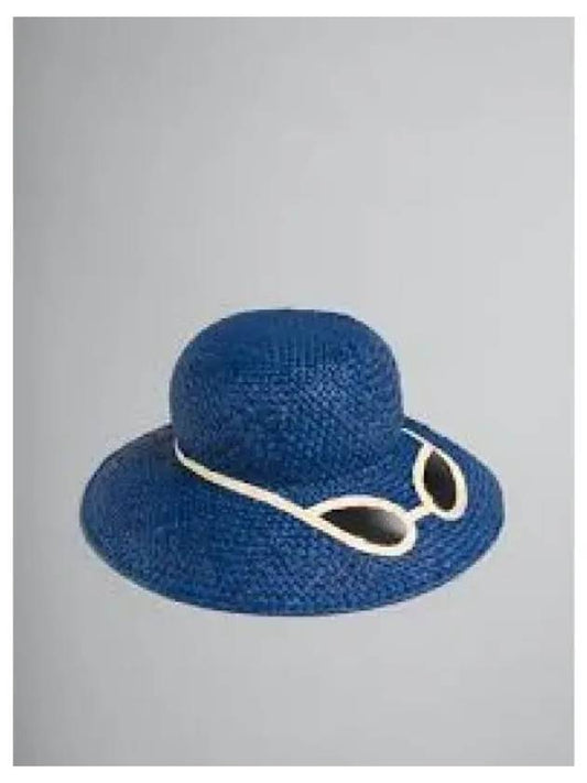 Sunglasses Printing Straw Hat Dark Blue CLMC0058A000B98 - MARNI - BALAAN 1