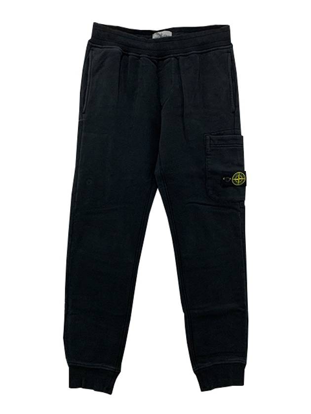 Kids Logo Patch Cotton Training Pants Black - STONE ISLAND - BALAAN 3