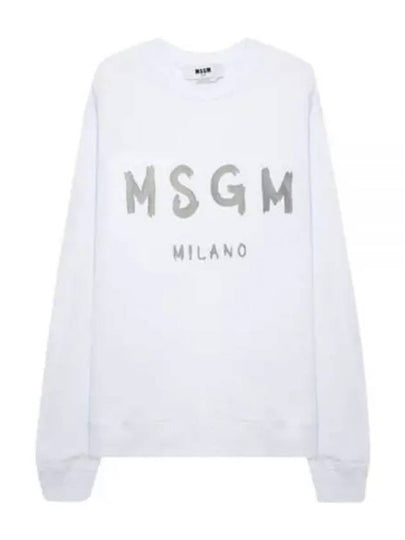 Milano Brushed Logo Cotton Sweatshirt White - MSGM - BALAAN 2