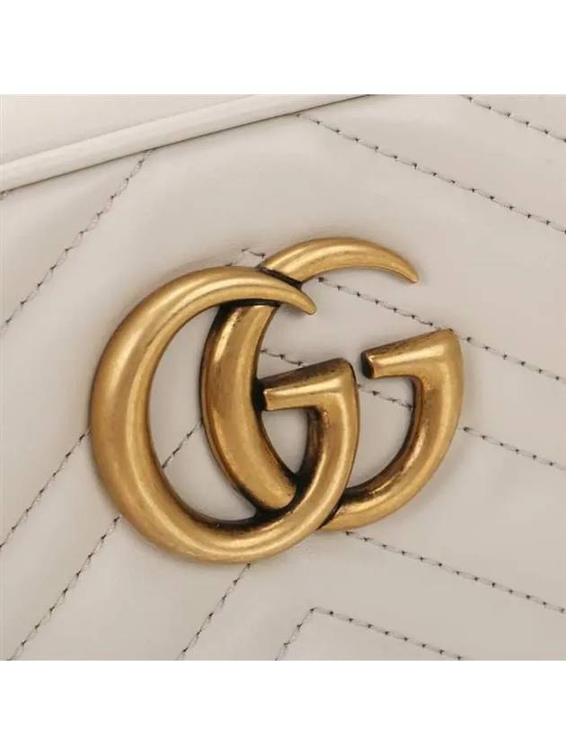 GG Marmont Small Leather Cross Bag Light Grey - GUCCI - BALAAN 6