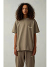 Fear of God Essentials Short Sleeve TShirt Green Ivory Ecru Brown - FEAR OF GOD ESSENTIALS - BALAAN 3