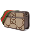 Jumbo GG Mini Bag Camel Ebony Canvas - GUCCI - BALAAN 3