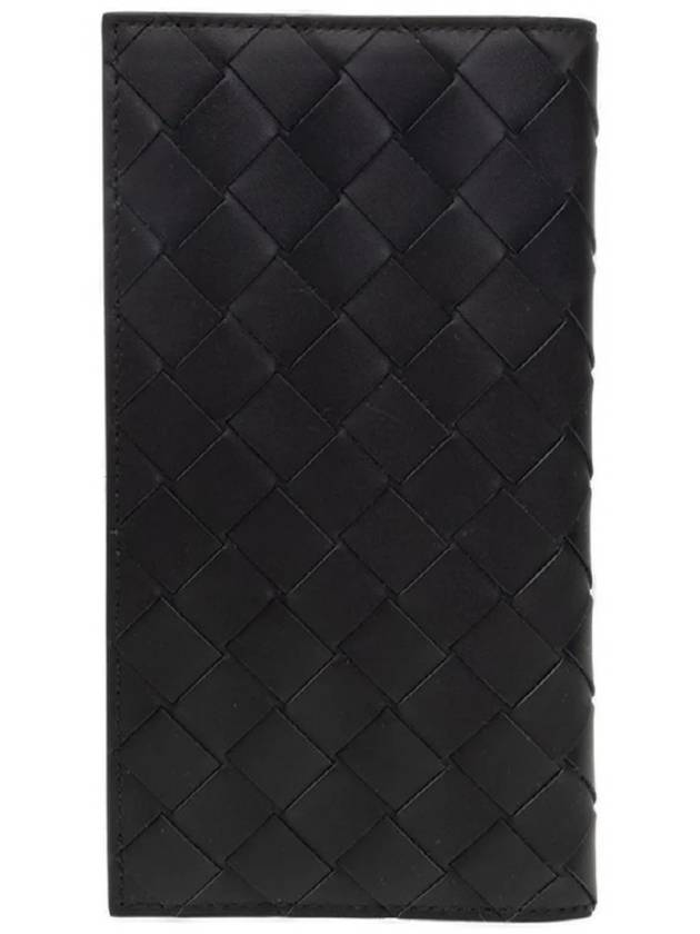 Intrecciato Leather Slim Long Wallet Black - BOTTEGA VENETA - BALAAN 3