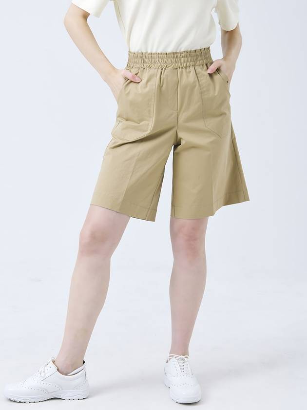 Doyou Know MC Women s Frill Full Waist Banding 5 quarter Beige Pants DO3232PT64 2 - DOYOUKNOWMC GOLF WEAR - BALAAN 2