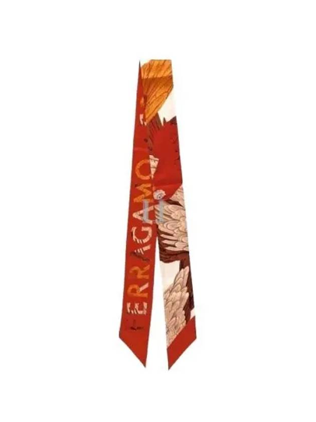 Parrot Print Slik Scarf Red - SALVATORE FERRAGAMO - BALAAN 2