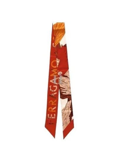 Parrot Print Slik Scarf Red - SALVATORE FERRAGAMO - BALAAN 2