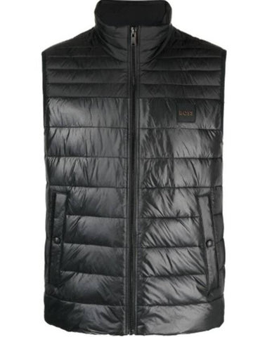 Water Repellent Regular Fit Stand Collar Puffer Vest Black - HUGO BOSS - BALAAN 1