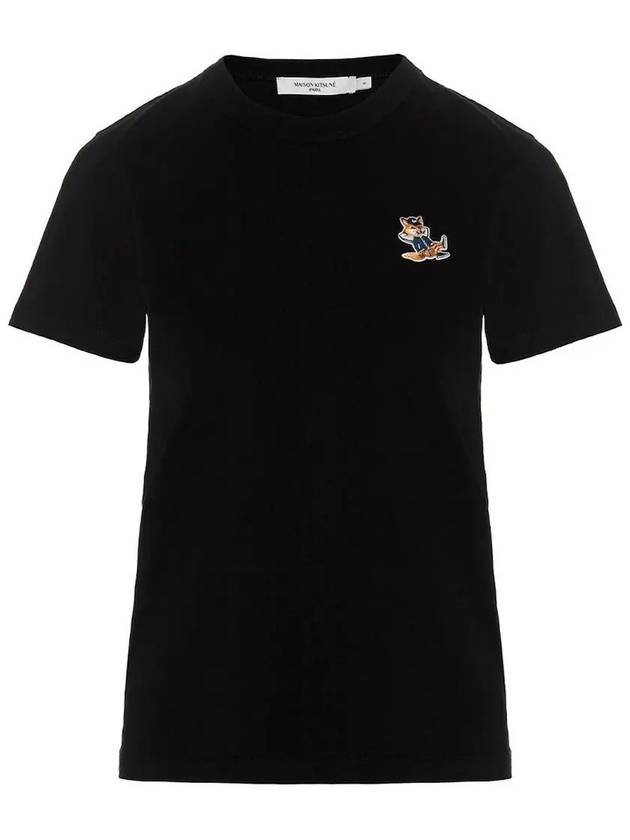 Dressed Fox Patch Short Sleeve T-Shirt Black - MAISON KITSUNE - BALAAN 3