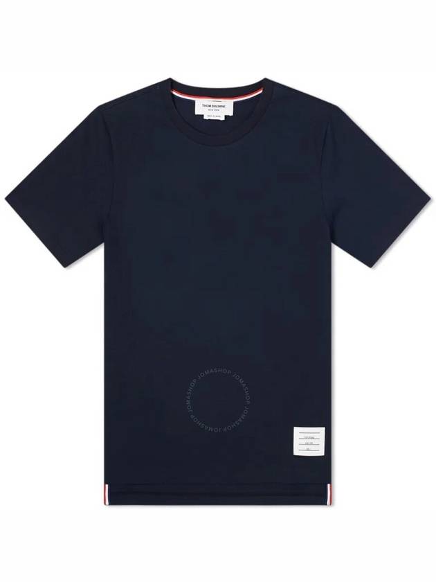 Men's Side Slit Relaxed Short Sleeve T-Shirt Navy - THOM BROWNE - BALAAN 2