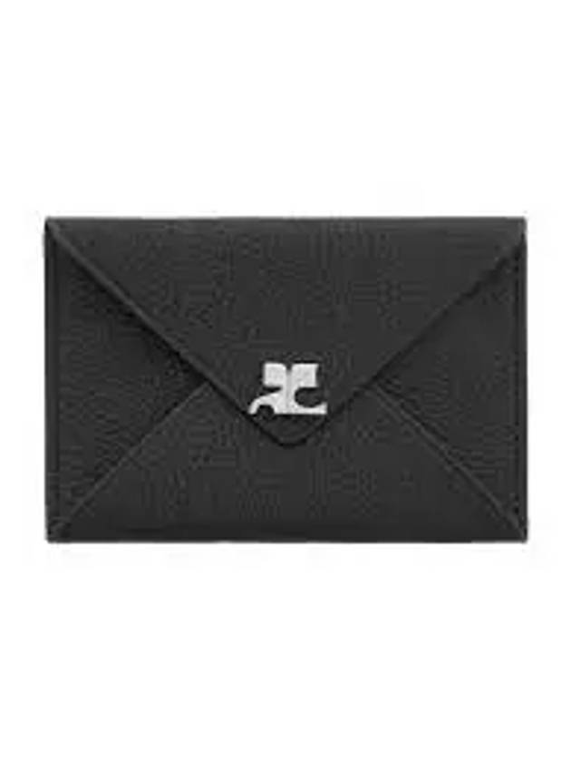 Logo Envelope Leather Card Holder Black - COURREGES - BALAAN 2