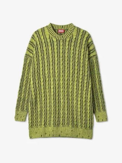 M Pantesse Two-Tone Cotton Long Knit Top Green - DIESEL - BALAAN 2