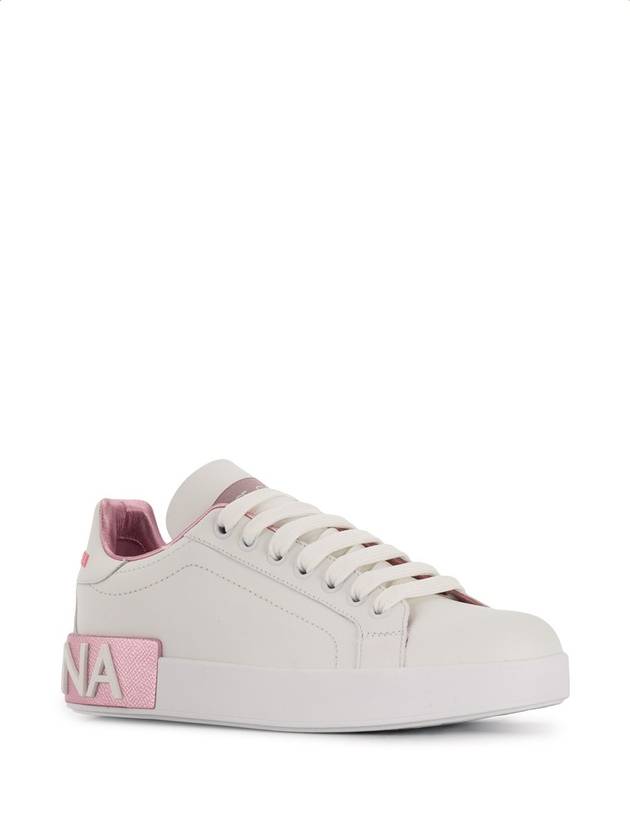 Portofino low-top sneakers white pink - DOLCE&GABBANA - BALAAN 3