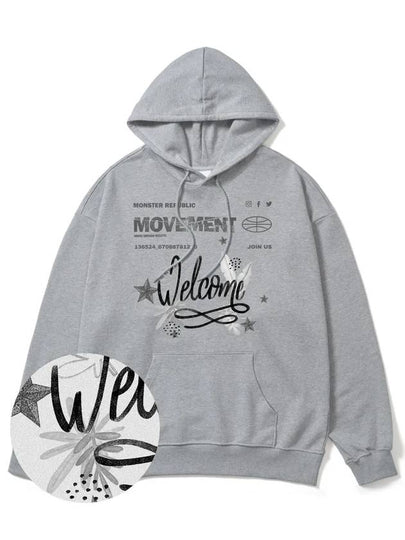 Welcome Grey Overfit Hoodie Grey - MONSTER REPUBLIC - BALAAN 2