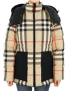 Women's Detachable Check Puffer Hoodie Padding Archive Beige - BURBERRY - BALAAN 3