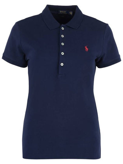 Women's Julie Embroidered Logo Short Sleeve Polo Shirt Navy - POLO RALPH LAUREN - BALAAN 2