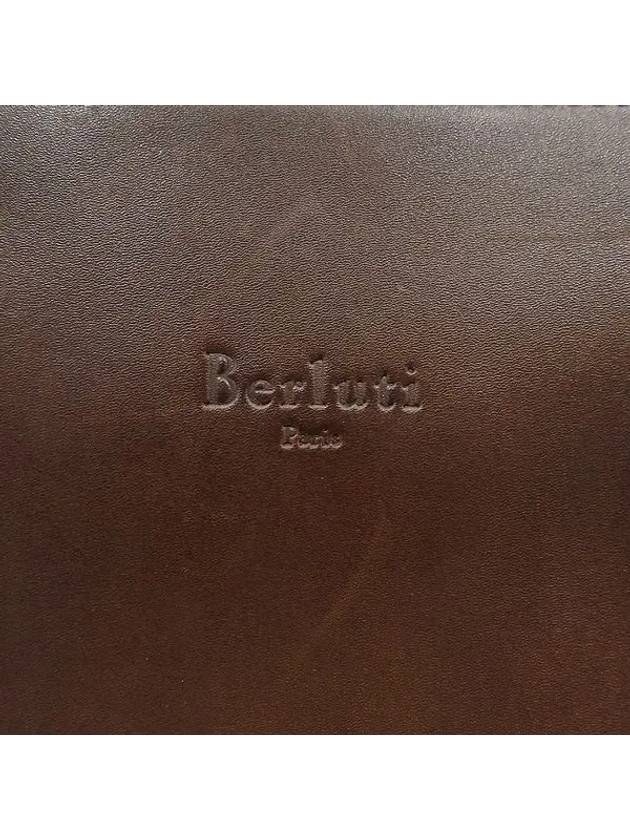 Perspective brown leather briefcase - BERLUTI - BALAAN 4