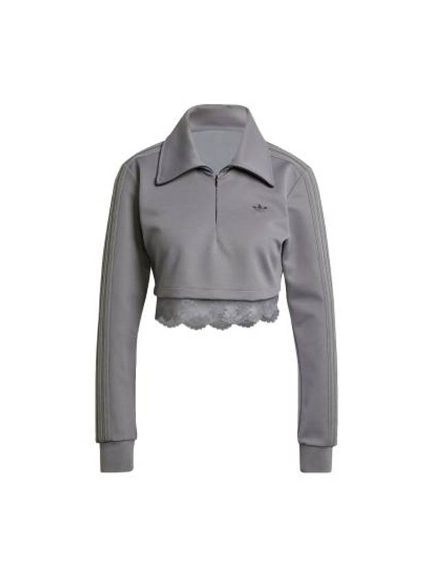 Logo Half Zip-Up Track Track Jacket Grey - ADIDAS - BALAAN 2