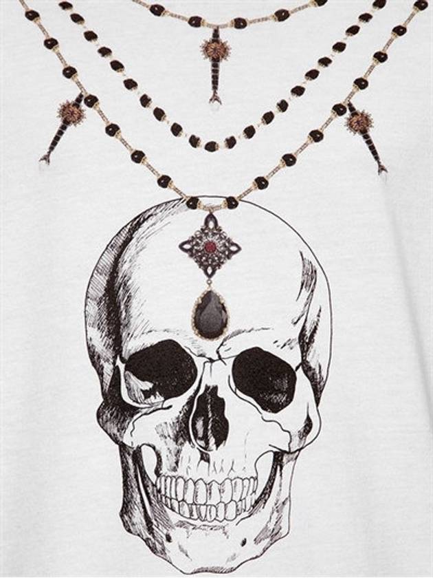 Skull Print Cotton Short Sleeve T-Shirt White - ALEXANDER MCQUEEN - BALAAN 4