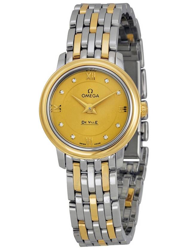 Omega De Ville Prestige Champagne with Diamonds Dial Ladies Watch 424.20.24.60.58.001 - OMEGA - BALAAN 1