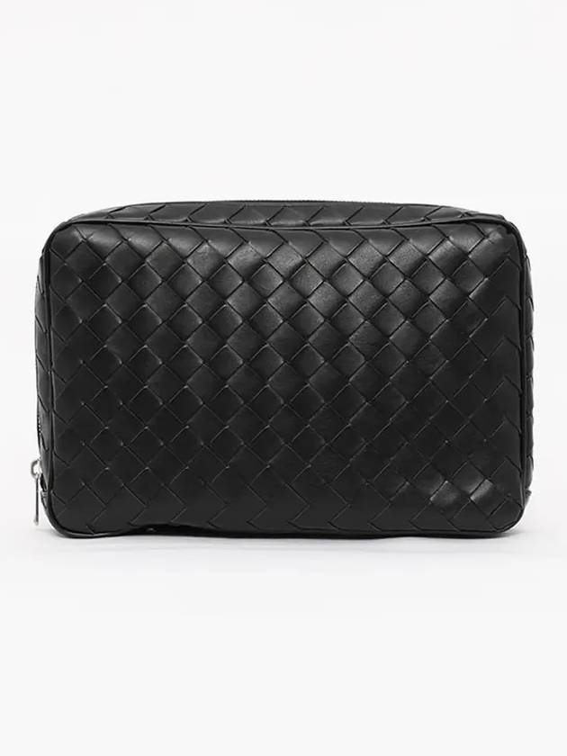 Intrecciato Organizer Large Leather Clutch Black - BOTTEGA VENETA - BALAAN 3